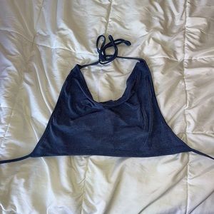 SHIEN Navy Blue Drape Neck Top